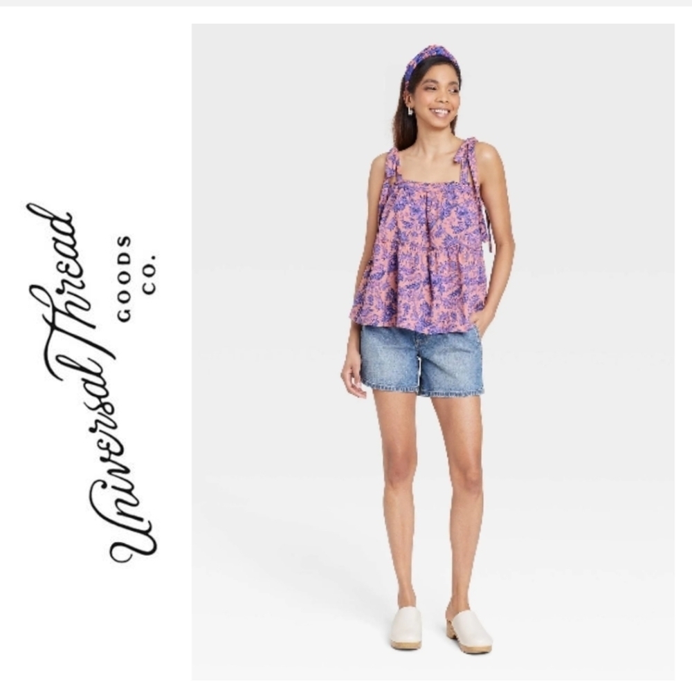 Universal Thread Tops Women's Tie-Strap Tiered Tank Top  Size XL
